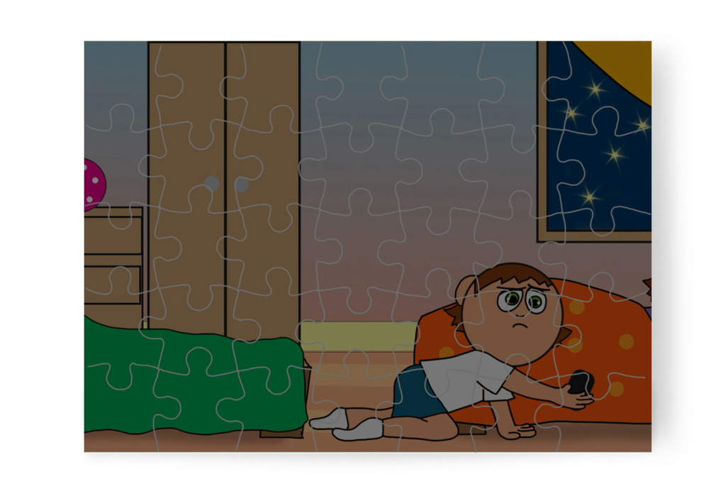 Visszateszi Izabella telefonját – Ádám és a mobiltelefon puzzle, 35 darab [TC43-38-P35]