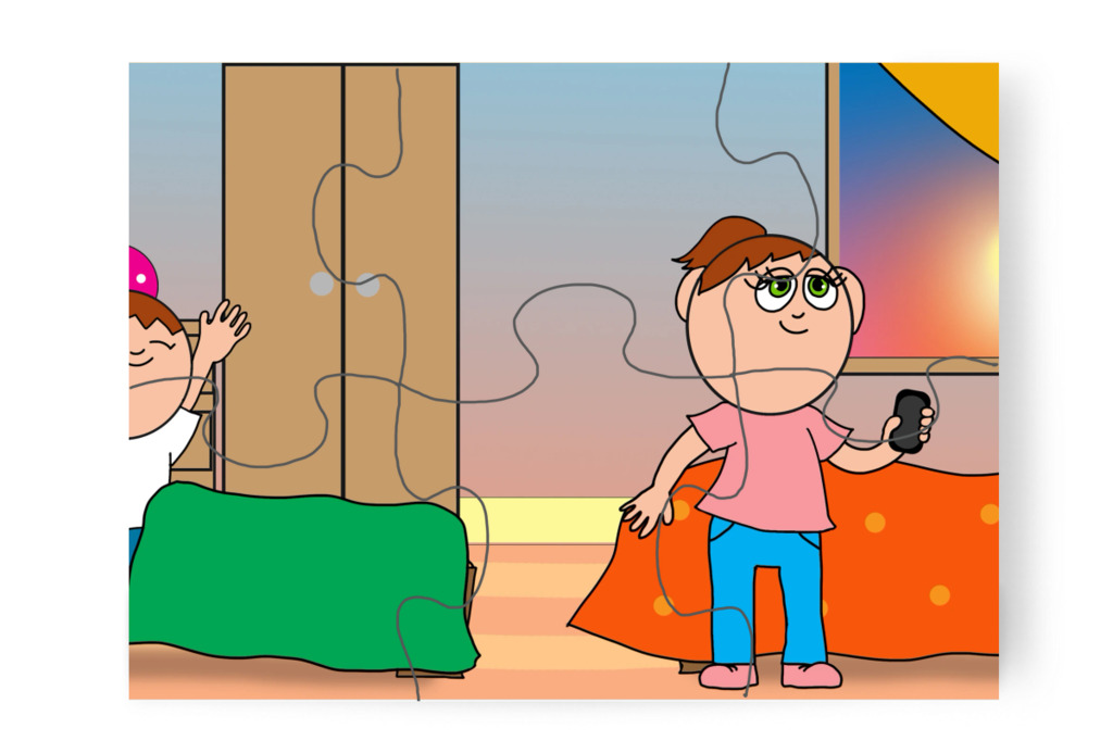 Kipihenten ébred – Ádám és a mobiltelefon puzzle, 6 darab [TC43-40-P06]