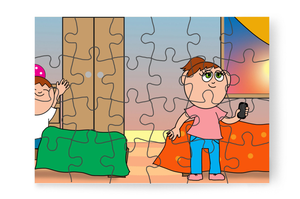 Kipihenten ébred – Ádám és a mobiltelefon puzzle, 24 darab [TC43-40-P24]