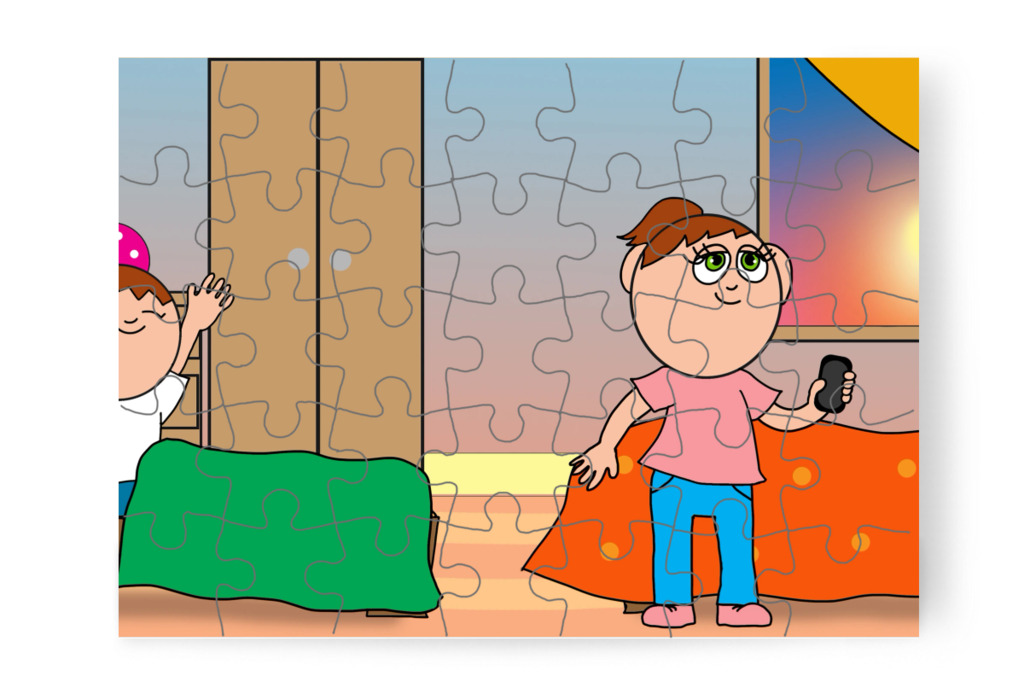 Kipihenten ébred – Ádám és a mobiltelefon puzzle, 35 darab [TC43-40-P35]