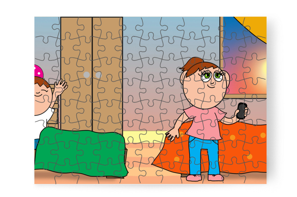 Kipihenten ébred – Ádám és a mobiltelefon puzzle, 88 darab [TC43-40-P88]