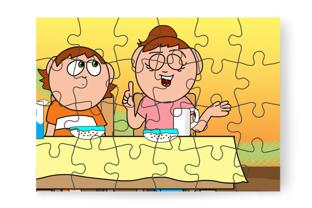 Izabella hagyta őt játszani – Ádám és a mobiltelefon puzzle, 24 darab [TC43-44-P24]