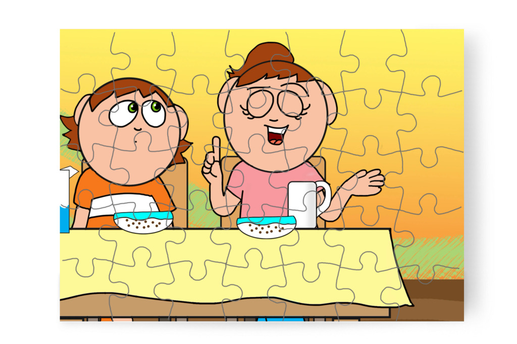 Izabella hagyta őt játszani – Ádám és a mobiltelefon puzzle, 35 darab [TC43-44-P35]