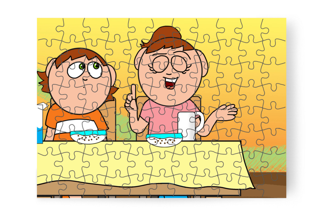 Izabella hagyta őt játszani – Ádám és a mobiltelefon puzzle, 88 darab [TC43-44-P88]