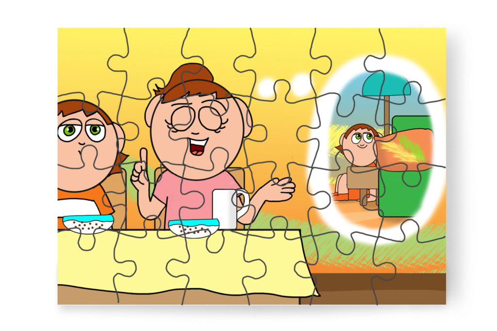 Izabella visszavárja a régi testvérét – Ádám és a mobiltelefon puzzle, 24 darab [TC43-46-P24]
