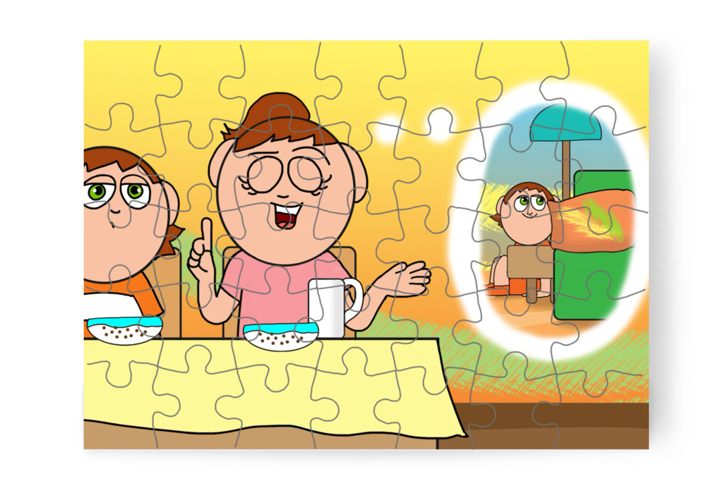 Izabella visszavárja a régi testvérét – Ádám és a mobiltelefon puzzle, 35 darab [TC43-46-P35]