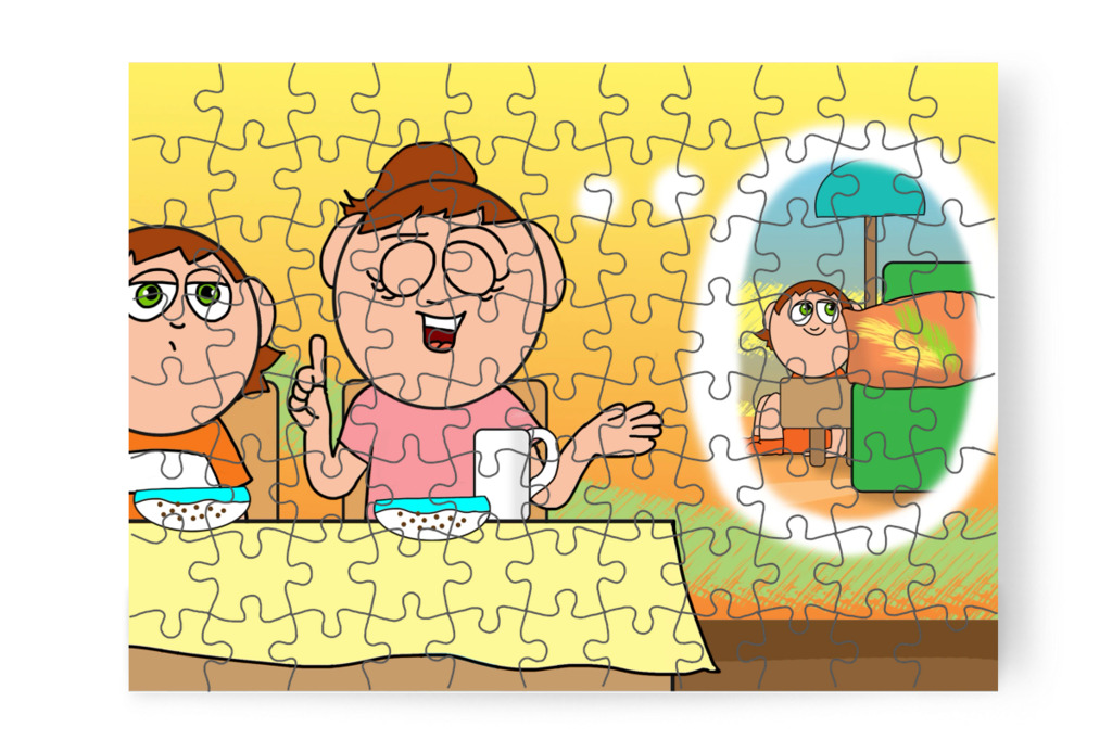 Izabella visszavárja a régi testvérét – Ádám és a mobiltelefon puzzle, 88 darab [TC43-46-P88]