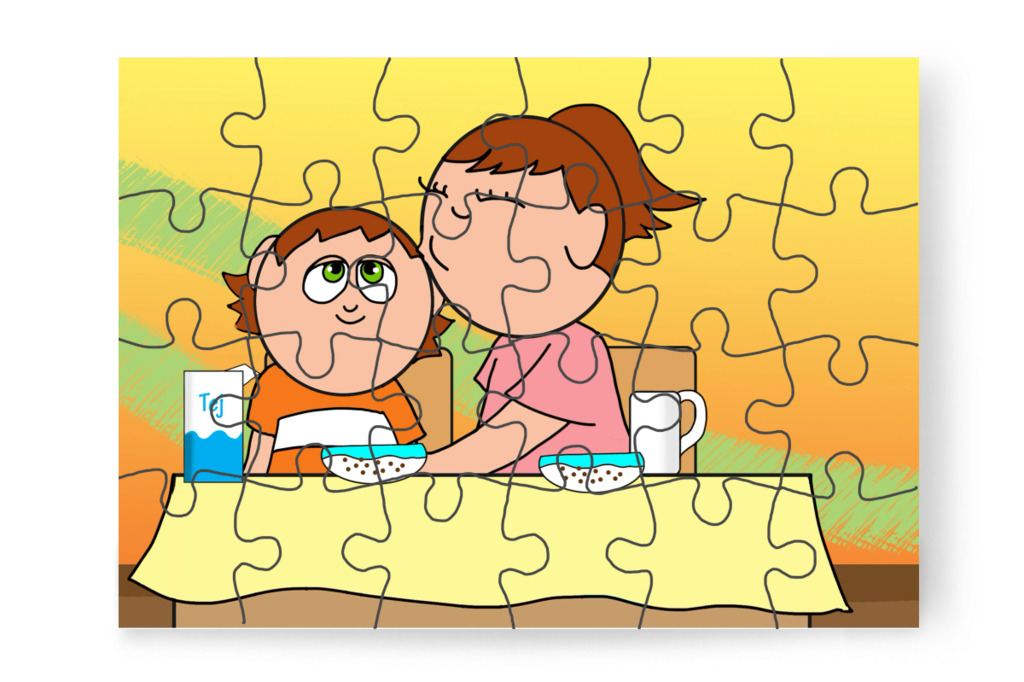 Izabella puszit ad Ádámnak – Ádám és a mobiltelefon puzzle, 24 darab [TC43-47-P24]