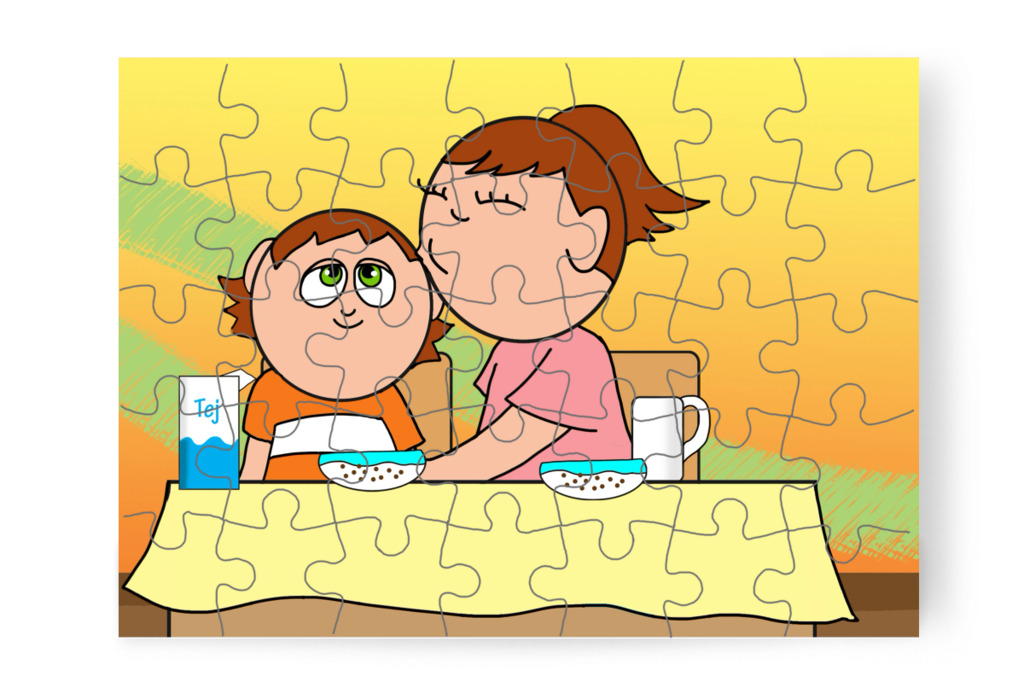 Izabella puszit ad Ádámnak – Ádám és a mobiltelefon puzzle, 35 darab [TC43-47-P35]
