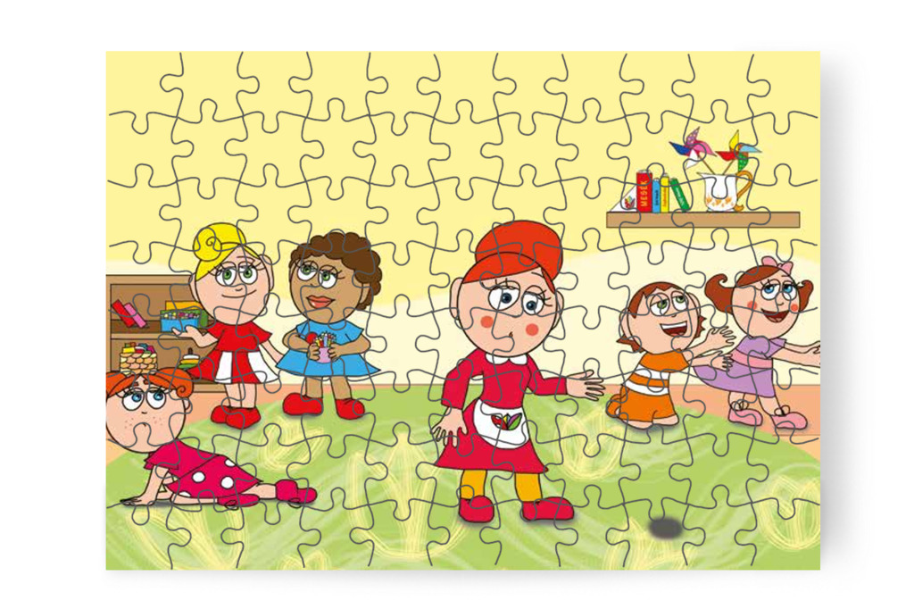 Óvónéni foltot vesz észre a szőnyegen – Patrik és a pisi ügy puzzle, 88 darab [TC13-03-P88]