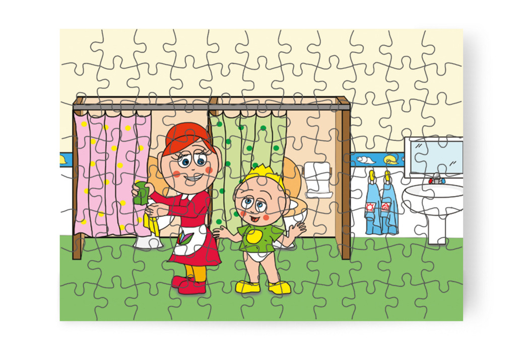 Patrik szól, hogy vécére kell mennie – Patrik és a pisi ügy puzzle, 88 darab [TC13-07-P88]
