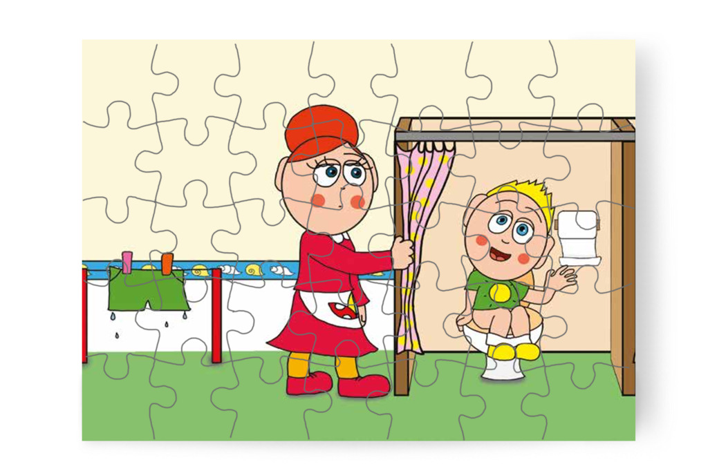 Patrik segítséget kér a mosdóban – Patrik és a pisi ügy puzzle, 35 darab [TC13-08-P35]