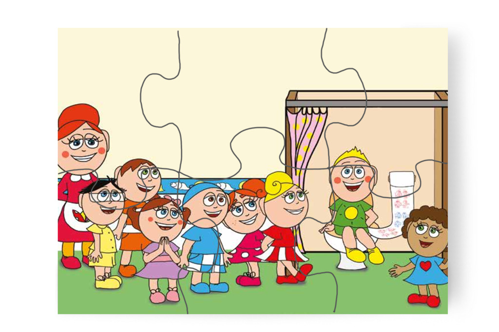 A gyerekek játékosan gyakorolnak – Patrik és a pisi ügy puzzle, 6 darab [TC13-20-P06]