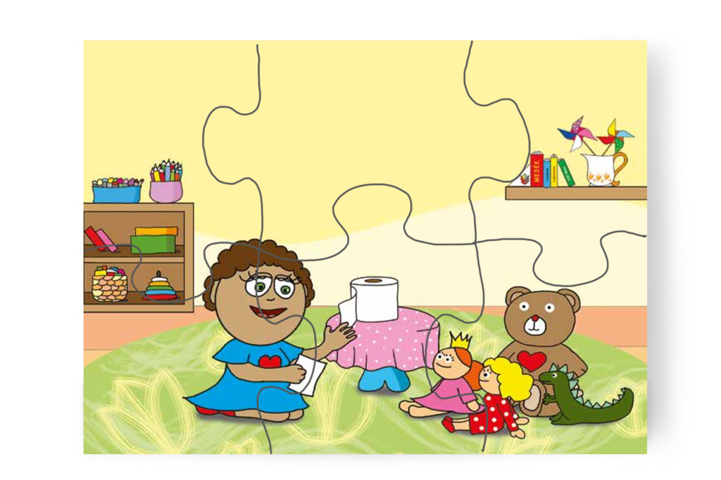Dolly a játékoknak is elmagyarázza – Patrik és a pisi ügy puzzle, 6 darab [TC13-22-P06]