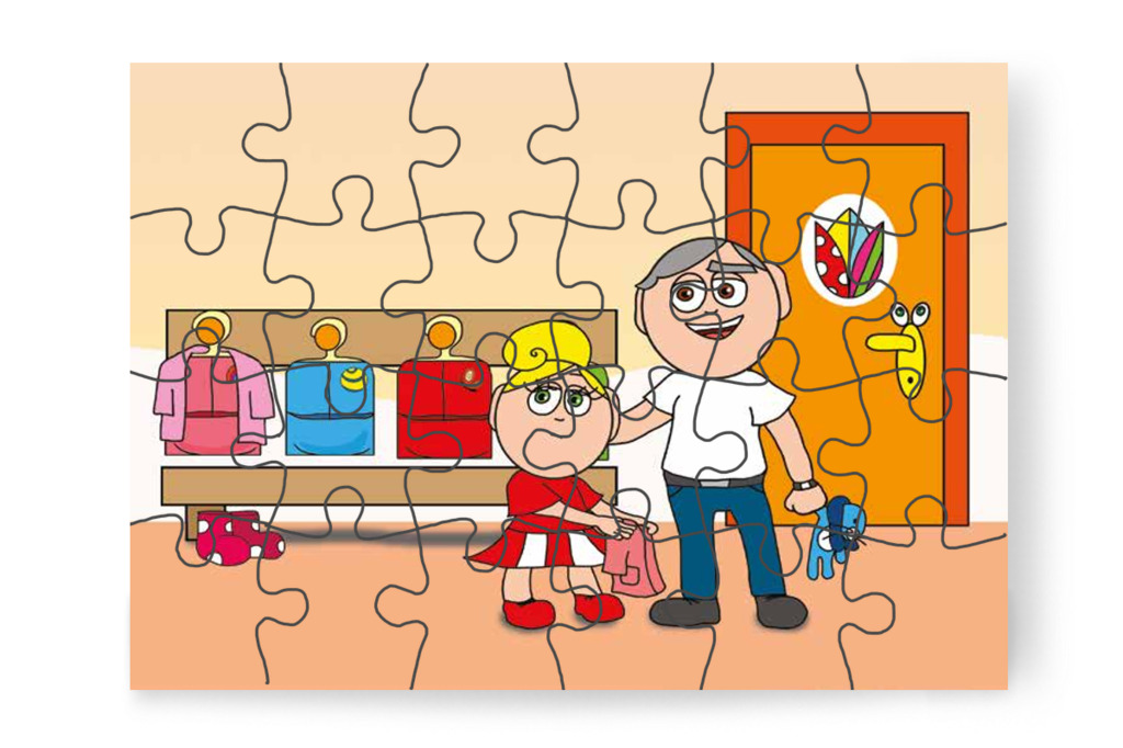 Kata apukájával érkezik az óvodába – Katának hiányzik az anyukája puzzle, 24 darab [TC14-01-P24]