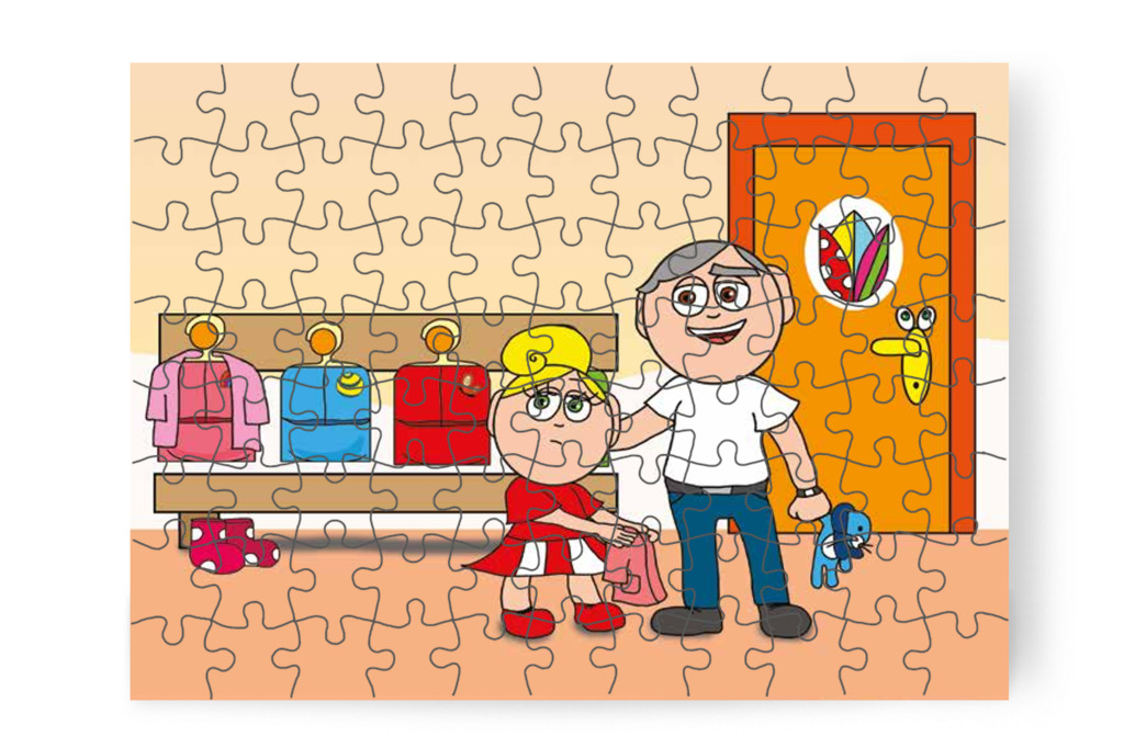 Kata apukájával érkezik az óvodába – Katának hiányzik az anyukája puzzle, 88 darab [TC14-01-P88]