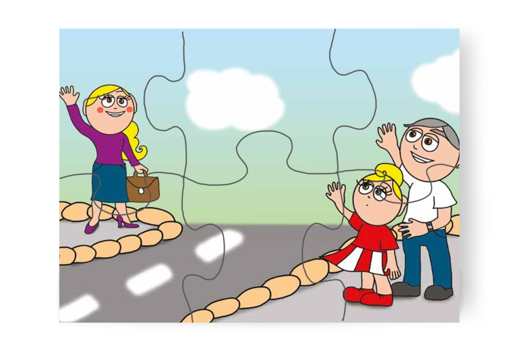 Kata anyukája elutazott két napra – Katának hiányzik az anyukája puzzle, 6 darab [TC14-02-P06]