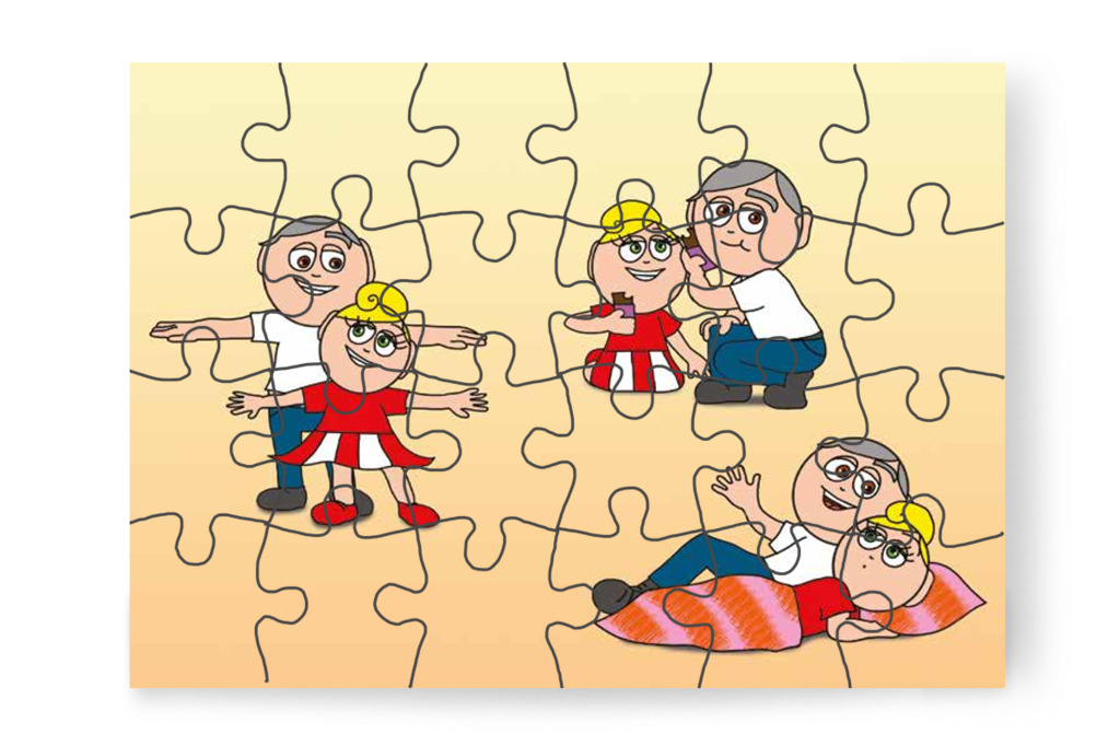 Kata szereti az apukájával töltött időt – Katának hiányzik az anyukája puzzle, 24 darab [TC14-03-P24]