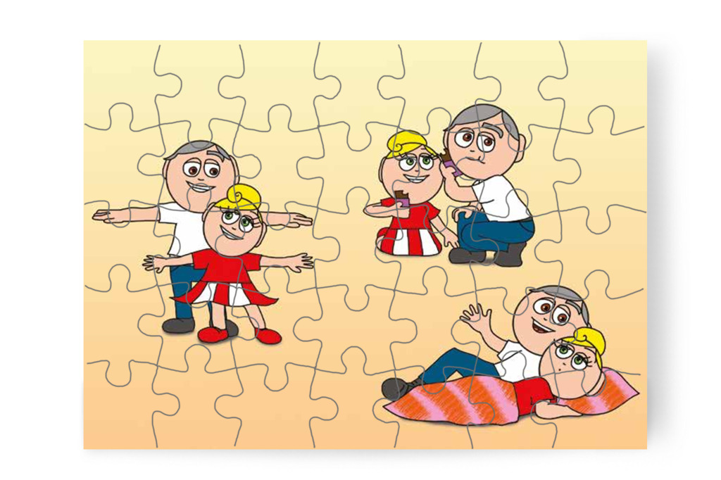 Kata szereti az apukájával töltött időt – Katának hiányzik az anyukája puzzle, 35 darab [TC14-03-P35]