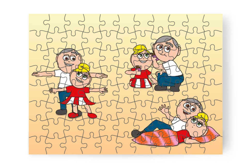 Kata szereti az apukájával töltött időt – Katának hiányzik az anyukája puzzle, 88 darab [TC14-03-P88]