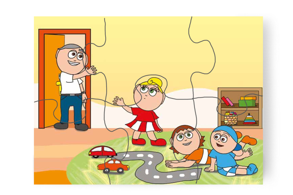Kata elköszön és Klárához indul – Katának hiányzik az anyukája puzzle, 6 darab [TC14-04-P06]