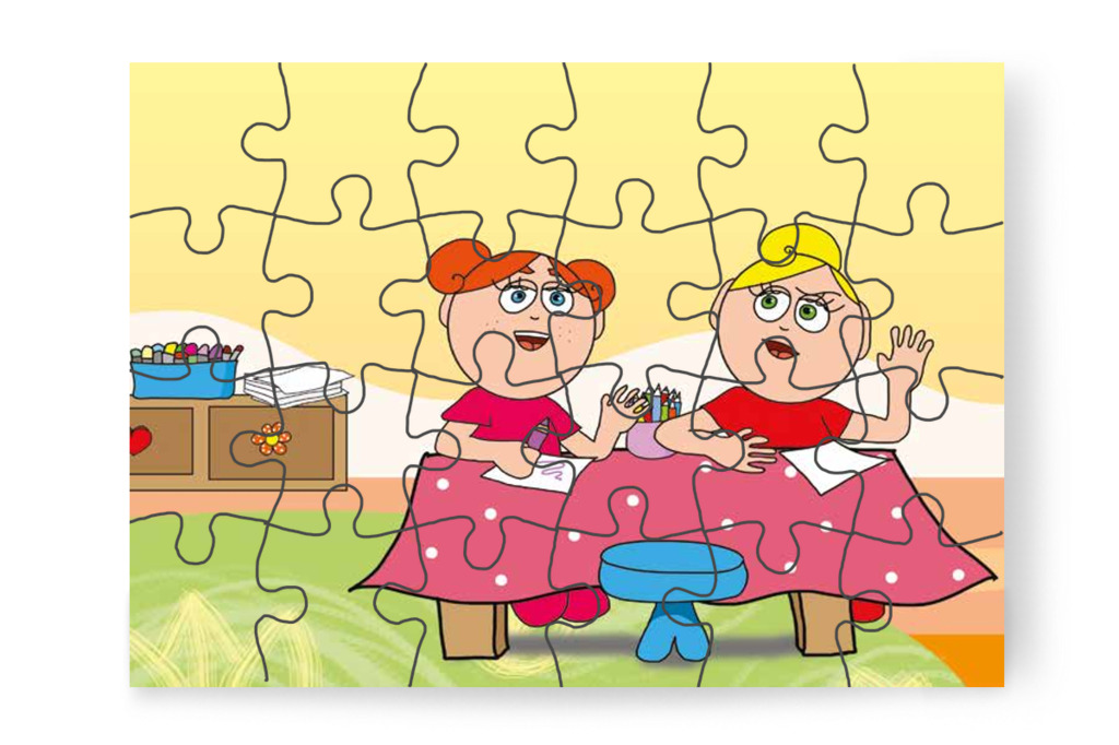 Kata és Klára összevesznek a helyen – Katának hiányzik az anyukája puzzle, 24 darab [TC14-06-P24]