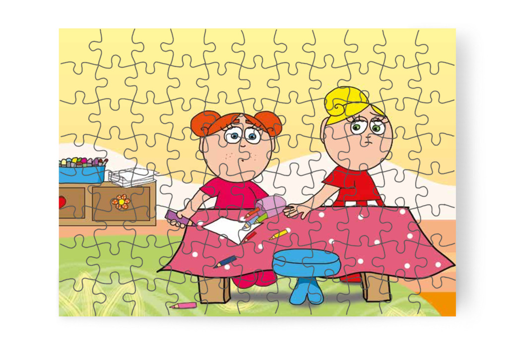 Kata kiborítja a ceruzákat – Katának hiányzik az anyukája puzzle, 88 darab [TC14-07-P88]