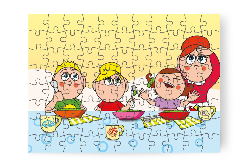 Óvónéni közbelép az ebédnél – Katának hiányzik az anyukája puzzle, 88 darab [TC14-11-P88]