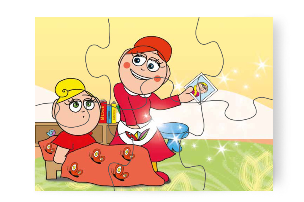 Óvónéni fényképet vesz elő – Katának hiányzik az anyukája puzzle, 6 darab [TC14-13-P06]