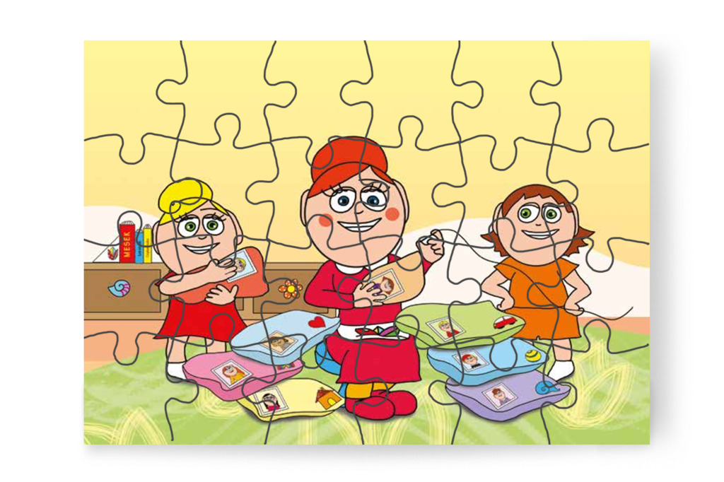 Óvónéni felvarrja a fényképeket – Katának hiányzik az anyukája puzzle, 24 darab [TC14-19-P24]
