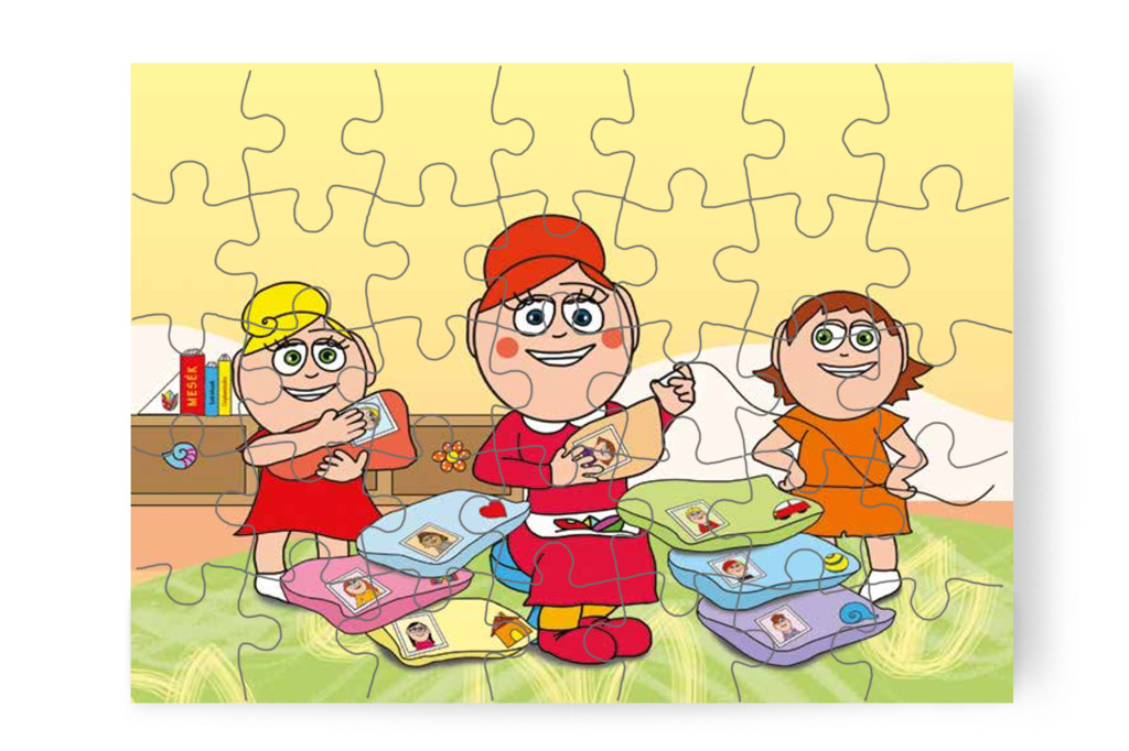 Óvónéni felvarrja a fényképeket – Katának hiányzik az anyukája puzzle, 35 darab [TC14-19-P35]