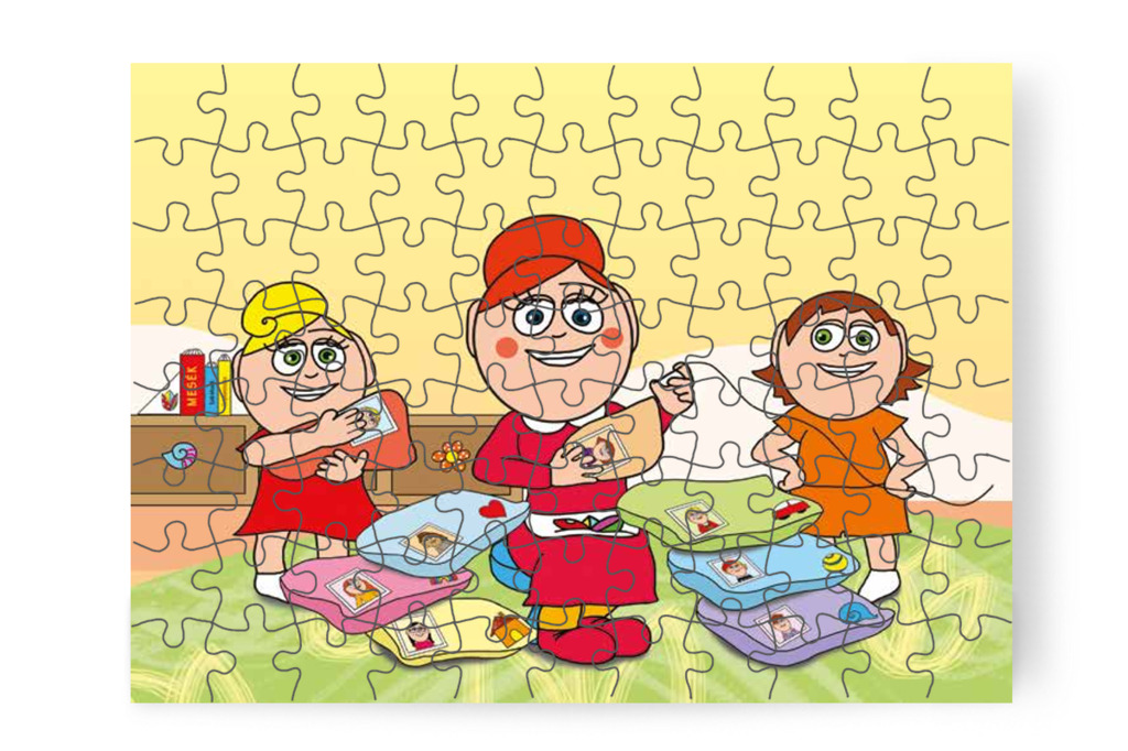 Óvónéni felvarrja a fényképeket – Katának hiányzik az anyukája puzzle, 88 darab [TC14-19-P88]