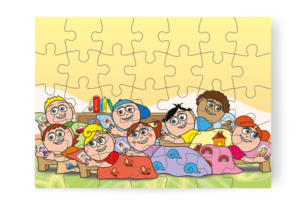 A gyerekek magukhoz ölelik a párnákat – Katának hiányzik az anyukája puzzle, 35 darab [TC14-20-P35]