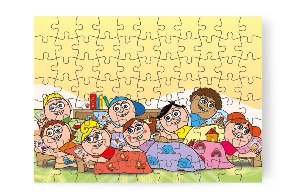 A gyerekek magukhoz ölelik a párnákat – Katának hiányzik az anyukája puzzle, 88 darab [TC14-20-P88]