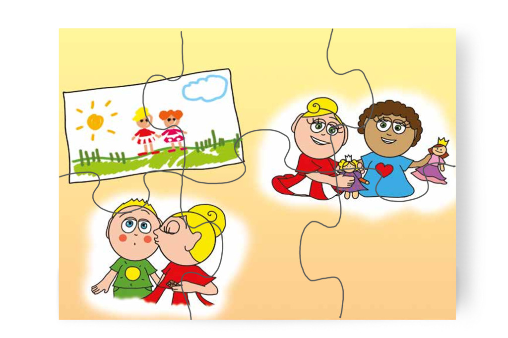 Kata vidáman játszik délután – Katának hiányzik az anyukája puzzle, 6 darab [TC14-22-P06]