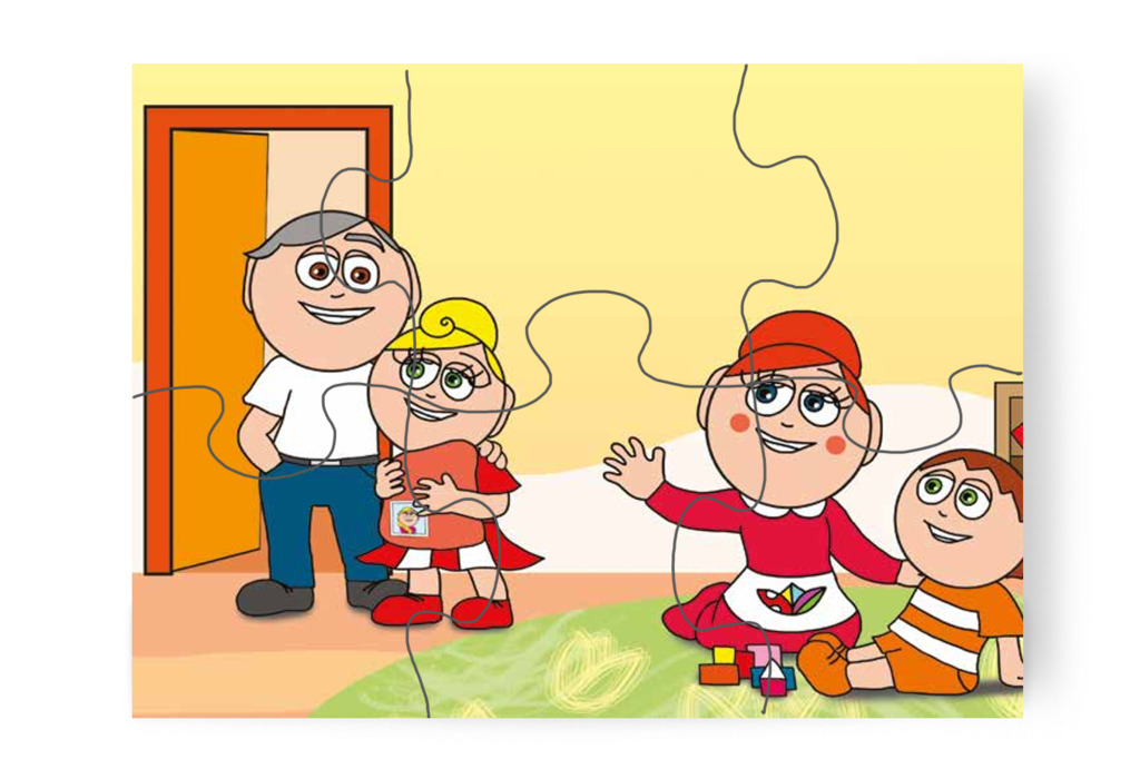 Kata hazaviszi az anyukás párnát – Katának hiányzik az anyukája puzzle, 6 darab [TC14-23-P06]