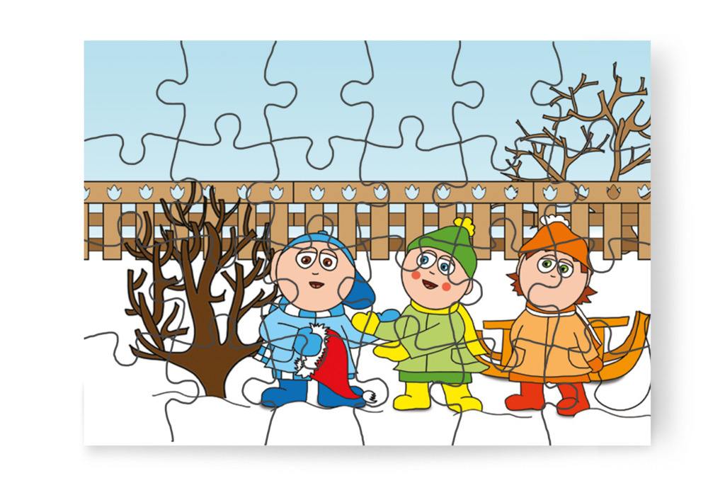 Patrik Óvónéninek adná a sapkát – Márky és a Mikulás sapkája puzzle, 24 darab [TC15-06-P24]