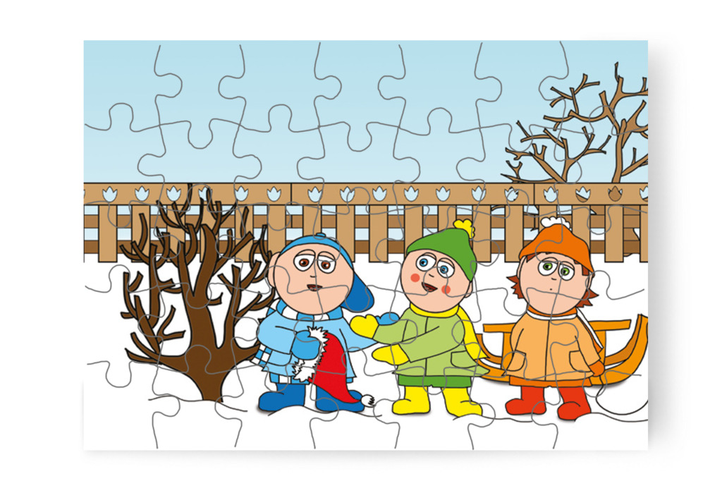 Patrik Óvónéninek adná a sapkát – Márky és a Mikulás sapkája puzzle, 35 darab [TC15-06-P35]