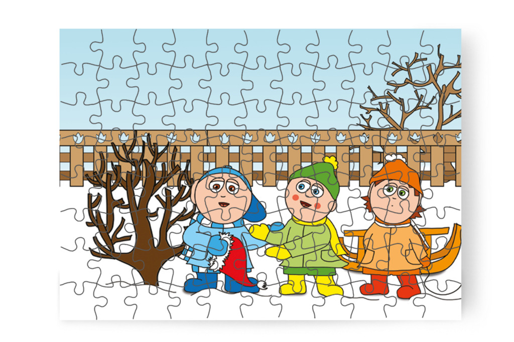 Patrik Óvónéninek adná a sapkát – Márky és a Mikulás sapkája puzzle, 88 darab [TC15-06-P88]