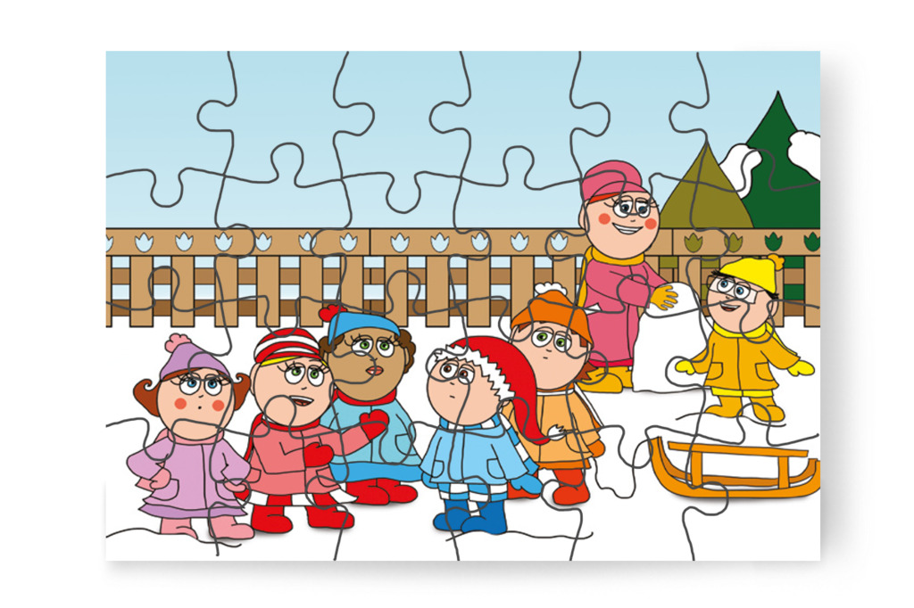 A többiek észreveszik Márky új sapkáját – Márky és a Mikulás sapkája puzzle, 24 darab [TC15-08-P24]