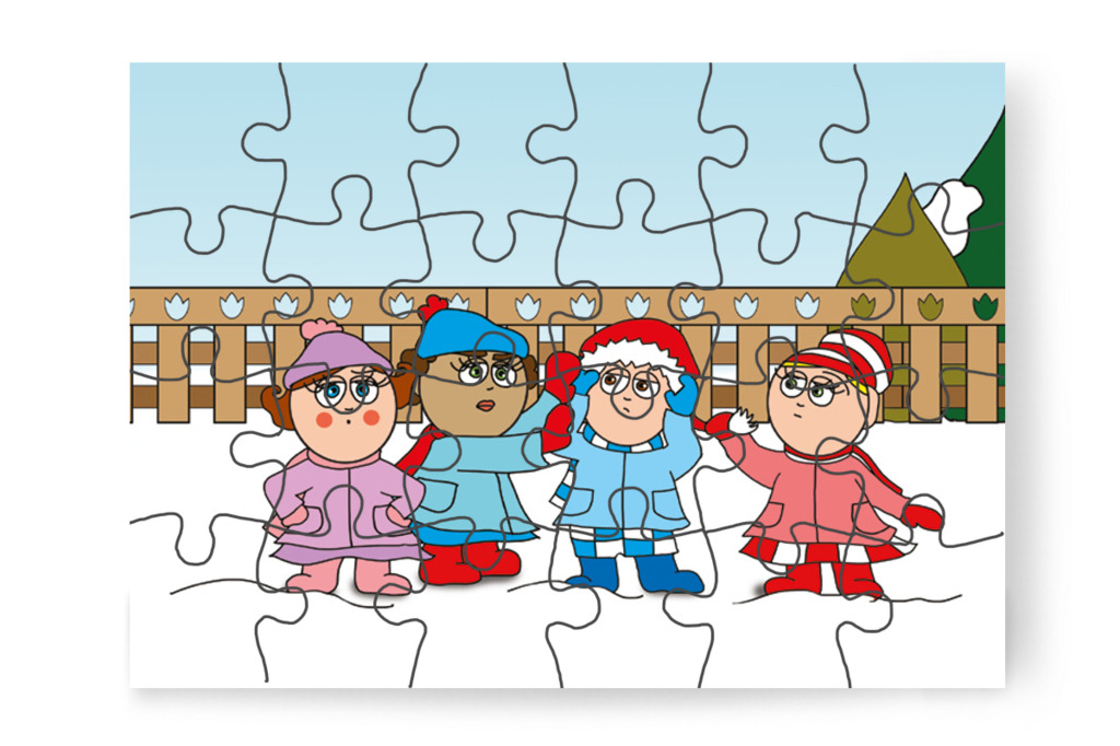A gyerekek vitatkoznak a sapkán – Márky és a Mikulás sapkája puzzle, 24 darab [TC15-10-P24]