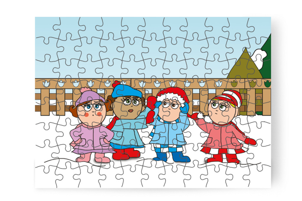 A gyerekek vitatkoznak a sapkán – Márky és a Mikulás sapkája puzzle, 88 darab [TC15-10-P88]