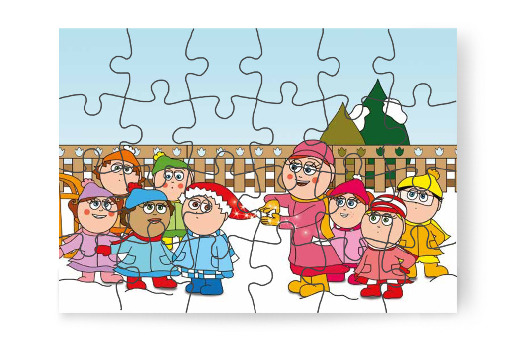 Óvónéni visszailleszti a bojtot – Márky és a Mikulás sapkája puzzle, 24 darab [TC15-13-P24]