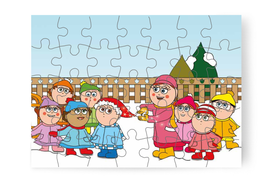 Óvónéni visszailleszti a bojtot – Márky és a Mikulás sapkája puzzle, 35 darab [TC15-13-P35]