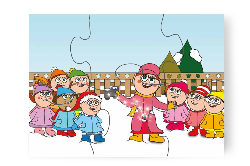 Óvónéni távcsövet húz elő – Márky és a Mikulás sapkája puzzle, 6 darab [TC15-14-P06]