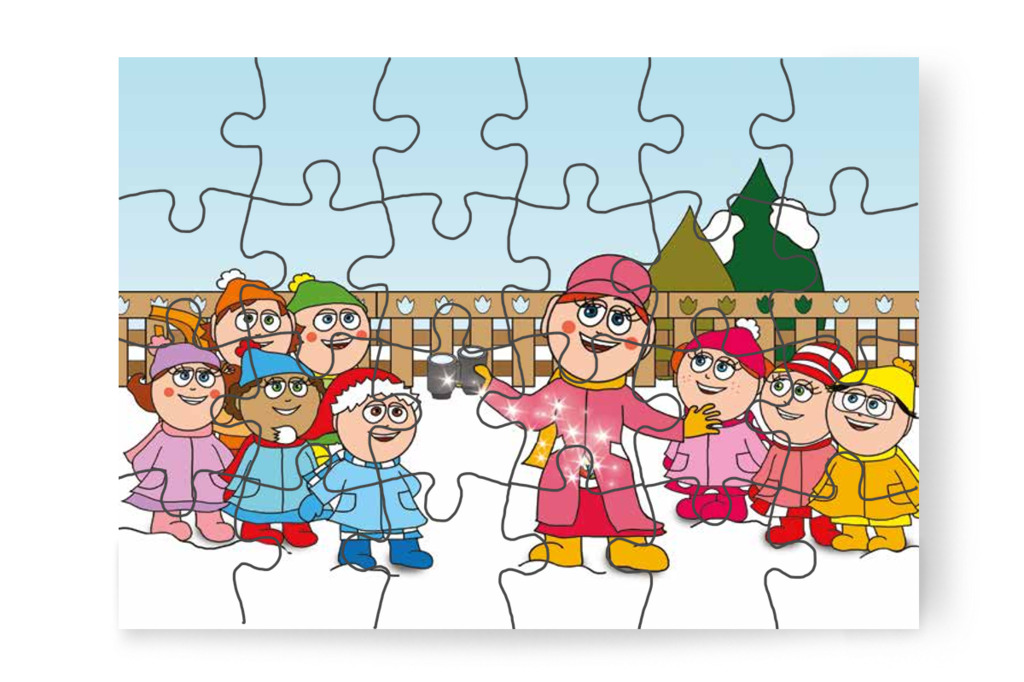 Óvónéni távcsövet húz elő – Márky és a Mikulás sapkája puzzle, 24 darab [TC15-14-P24]
