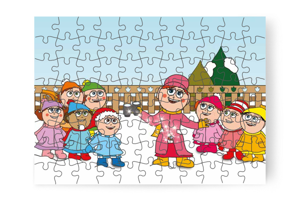 Óvónéni távcsövet húz elő – Márky és a Mikulás sapkája puzzle, 88 darab [TC15-14-P88]