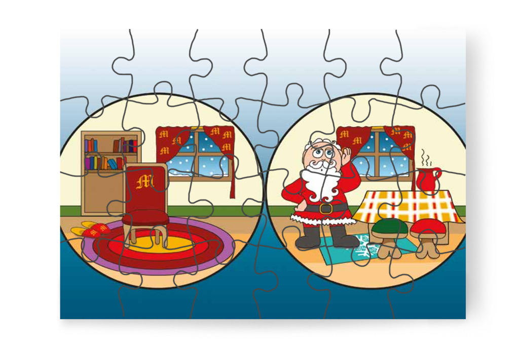 A távcsőben feltűnik a Mikulás – Márky és a Mikulás sapkája puzzle, 24 darab [TC15-16-P24]