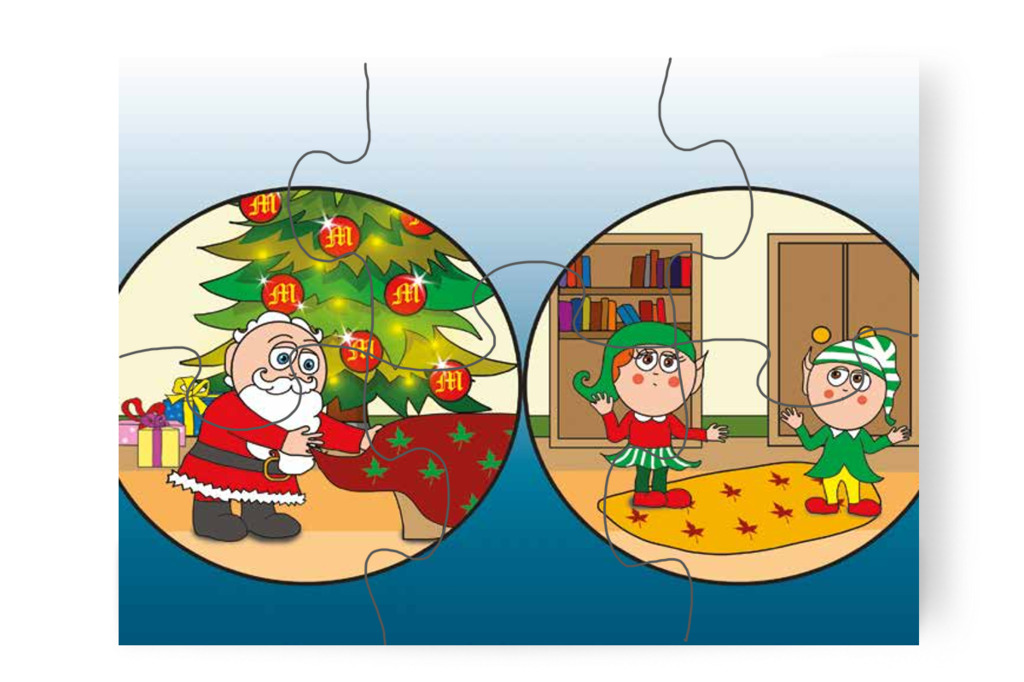 A Mikulás és a manók keresik a sapkát – Márky és a Mikulás sapkája puzzle, 6 darab [TC15-17-P06]