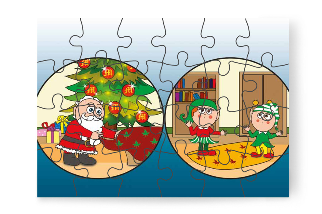 A Mikulás és a manók keresik a sapkát – Márky és a Mikulás sapkája puzzle, 24 darab [TC15-17-P24]